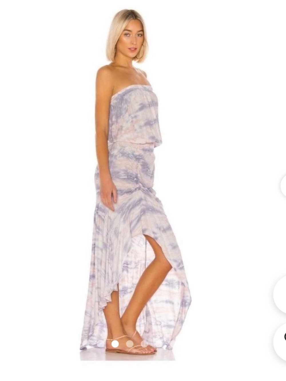 Young Fabulous & Broke Strapless EUC Tie-Dye Dreamboat Boho Maxi Dress